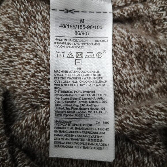 Gap Men's Size Medium Tan & Beige 4 Button Closure Straight Fit Sweater - Picture 4 of 9